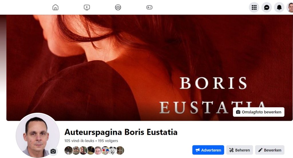 Auteurspagina Boris Eustatia op Facebook