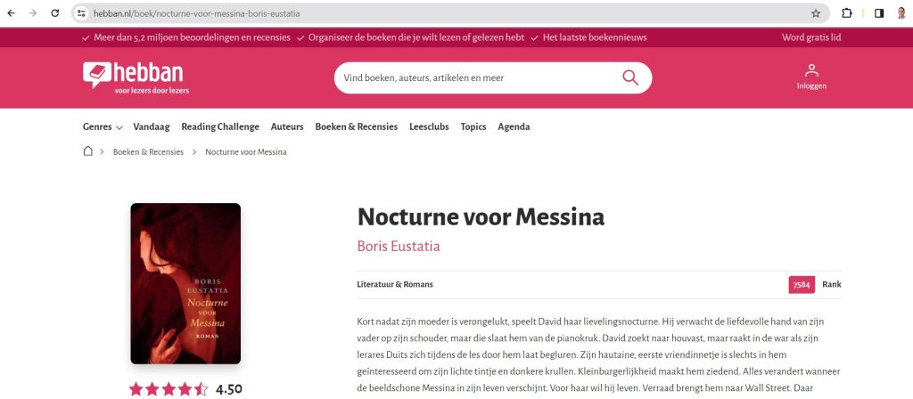 Nocturne voor Messina op Hebban